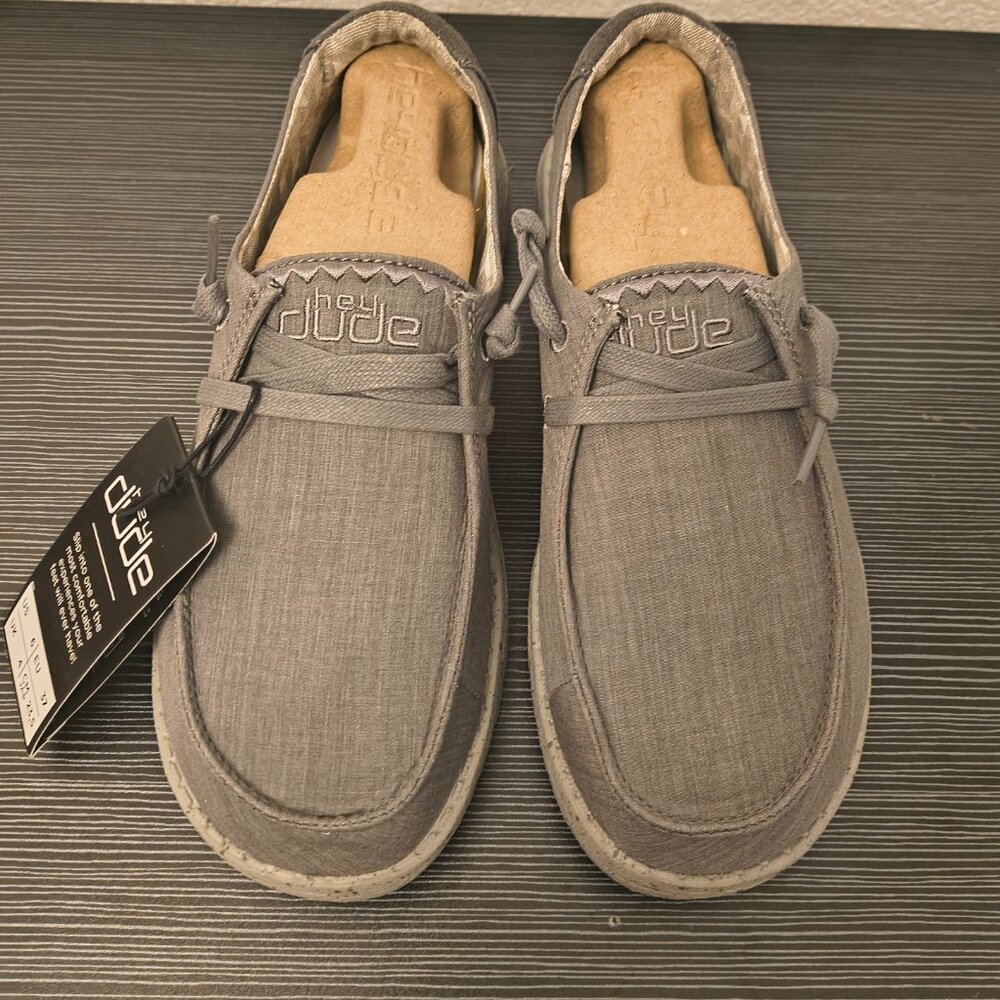 NIB  Hey Dude Wendy Grey Slip Ons  6W